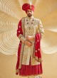 Art silk Groom Sherwani In Golden color